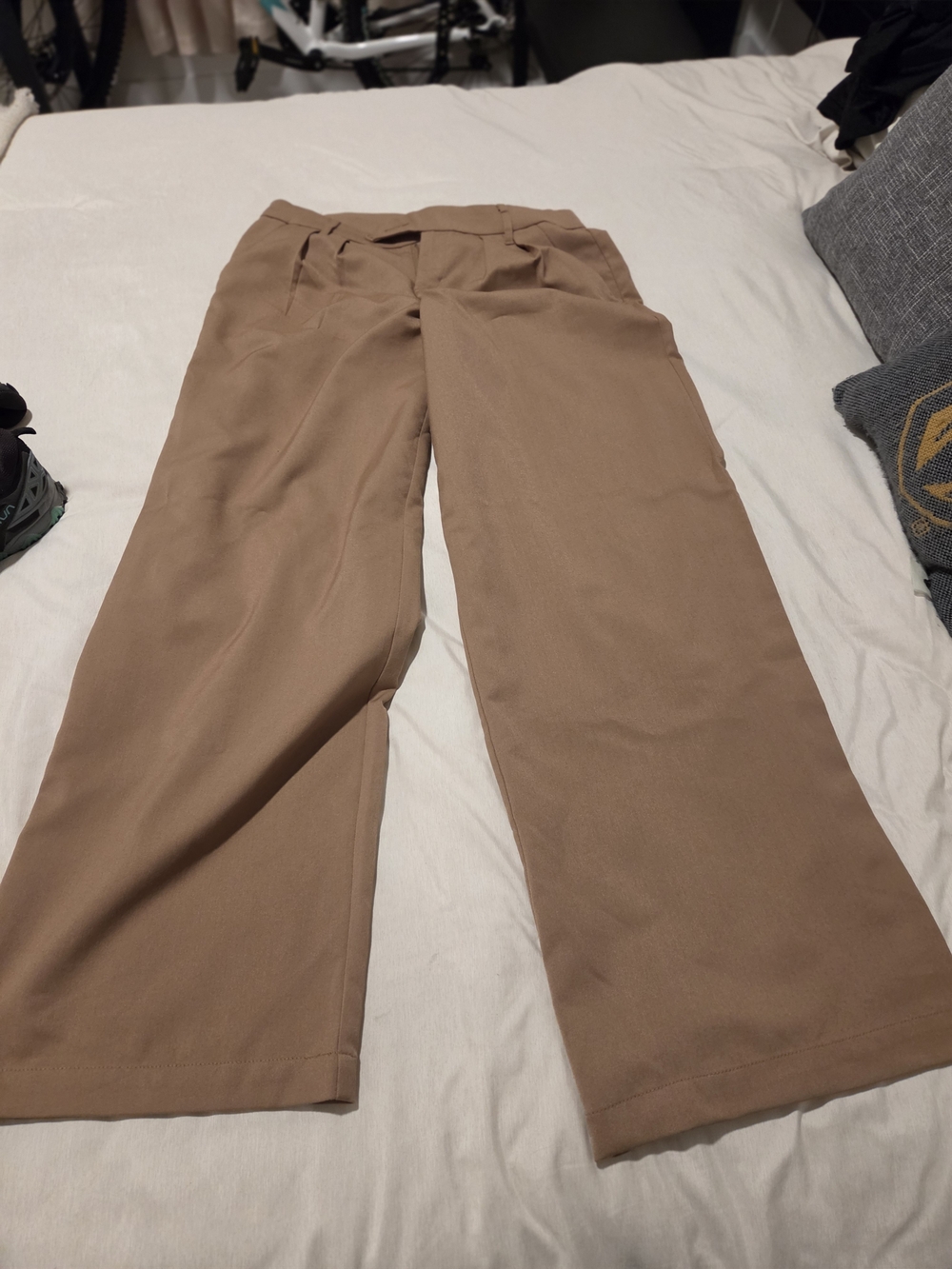 H&M Wide-Leg Trousers in Camel Brown